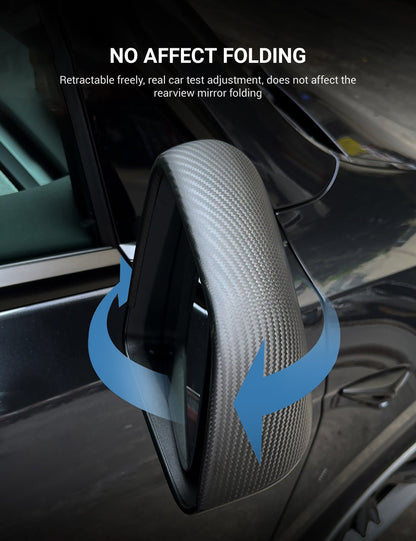 Side Mirror Cover OEM Style for Tesla Model X / S - Dry Carbon Fiber Exterior Mods