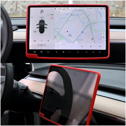 Silicone Central Screen Protector Frame for Tesla Model 3 / Y