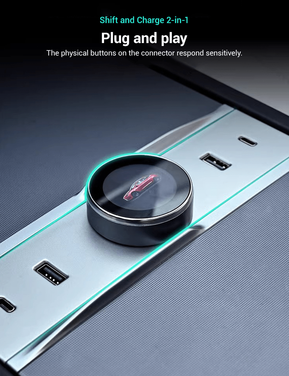 Smart Rotating Gear Shift Dock for Tesla Model 3 Highland & New Model Y