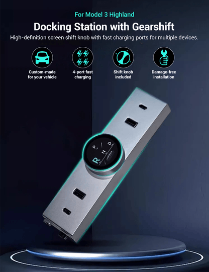 Smart Rotating Gear Shift Dock for Tesla Model 3 Highland & New Model Y