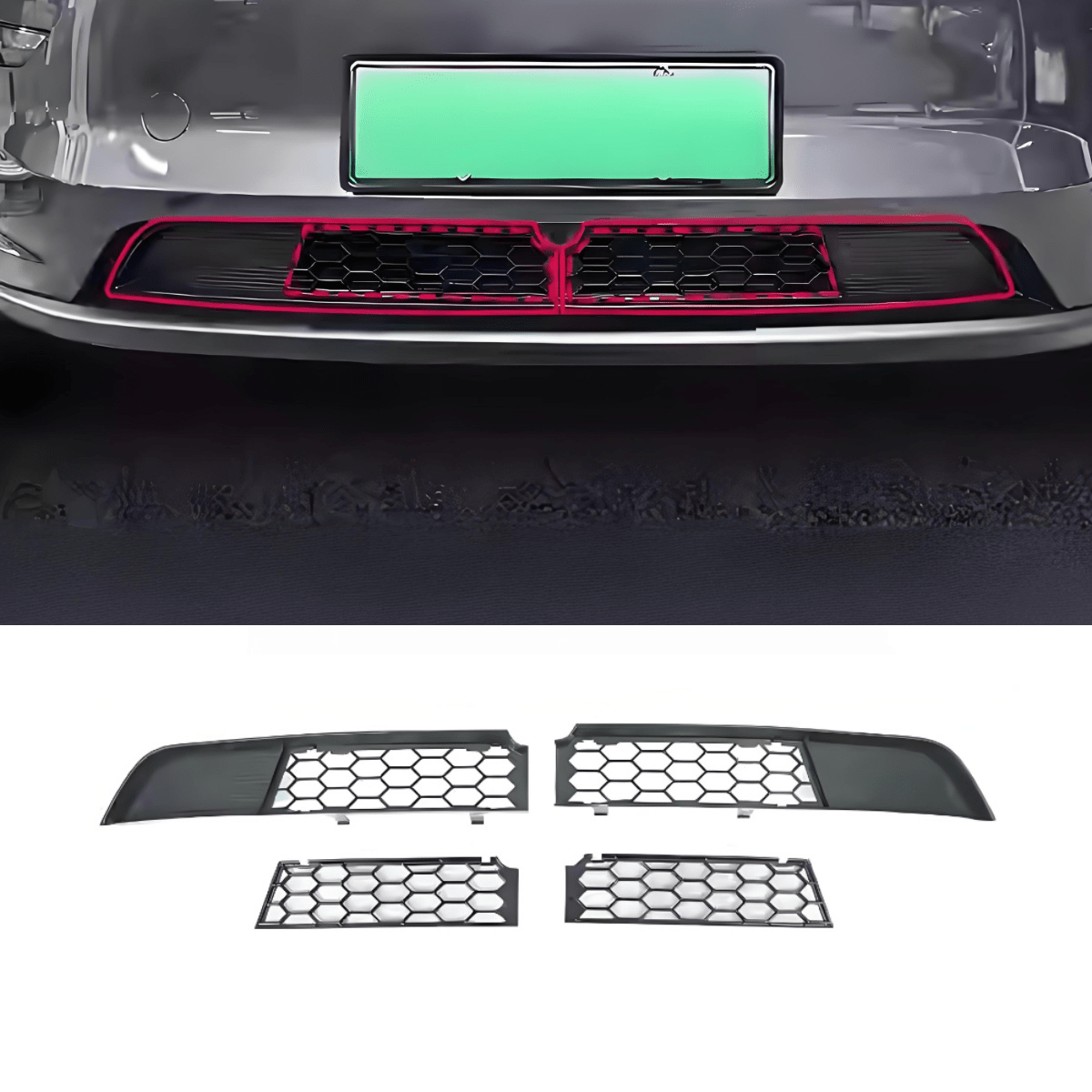 Split Insect Net Front Bumper Grill for Model Y Juniper （Not fit for Performance）
