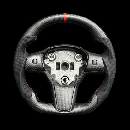 TESERY Sport Carbon Fiber Steering Wheel for Tesla Model 3 / Y【Style 25】