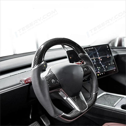 Sport Grip Carbon Fiber Steering Wheel for Tesla Model 3 / Y【Style 40】