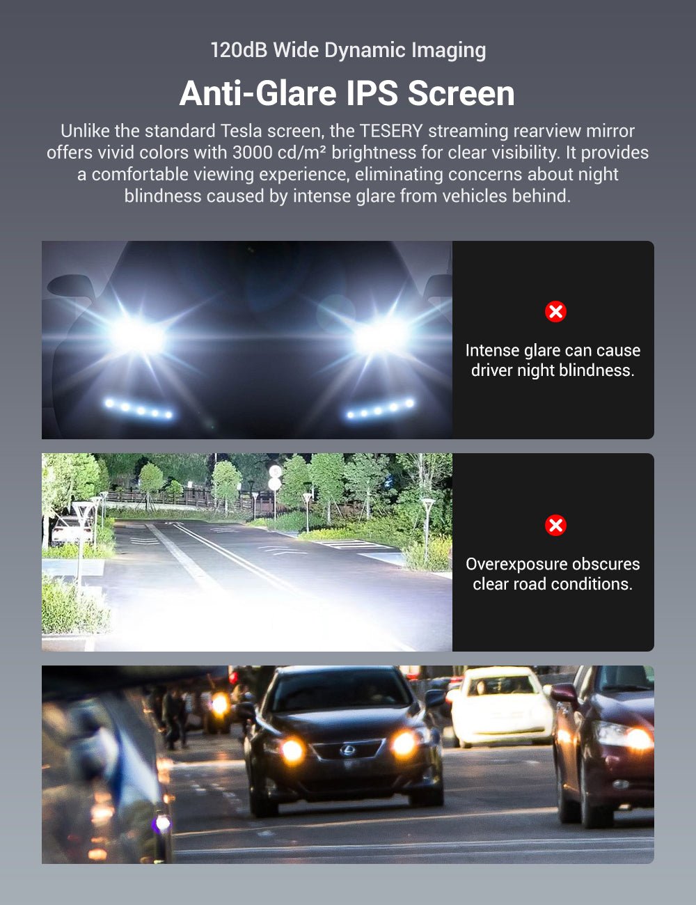 Streaming Rearview Mirror Recorder for Tesla Model 3 Highland / Model Y Juniper（HW4.0）