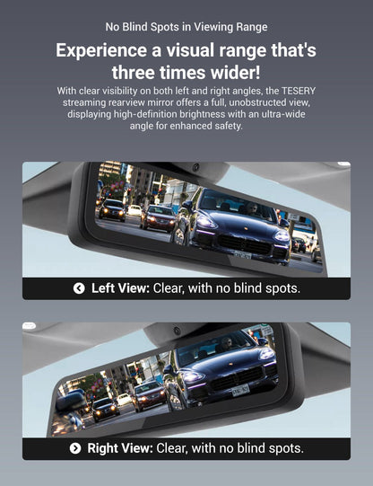 Streaming Rearview Mirror Recorder for Tesla Model 3 Highland / Model Y Juniper（HW4.0）