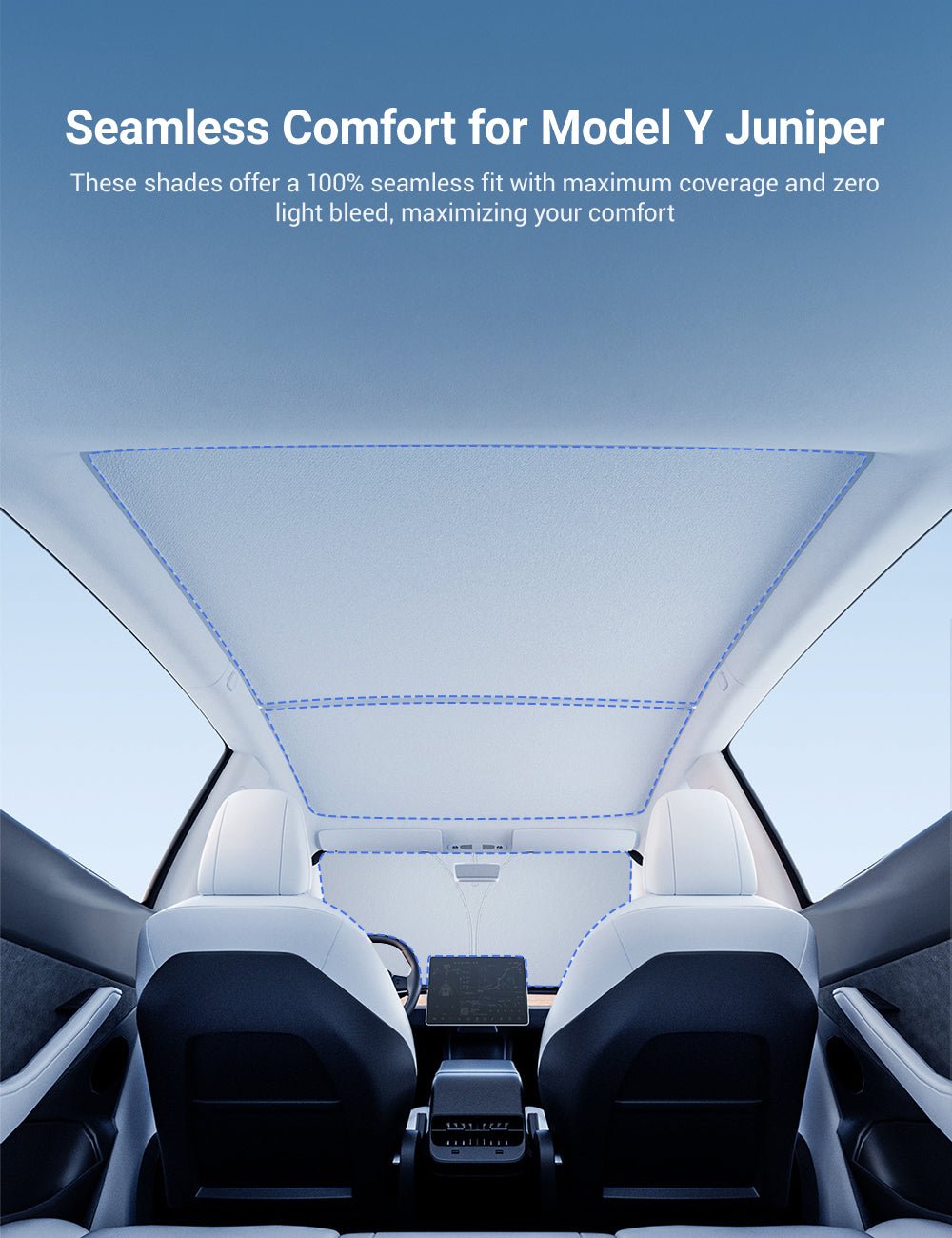 Summer Comfort Pack: Roof & Windshield Shades for Model Y Juniper