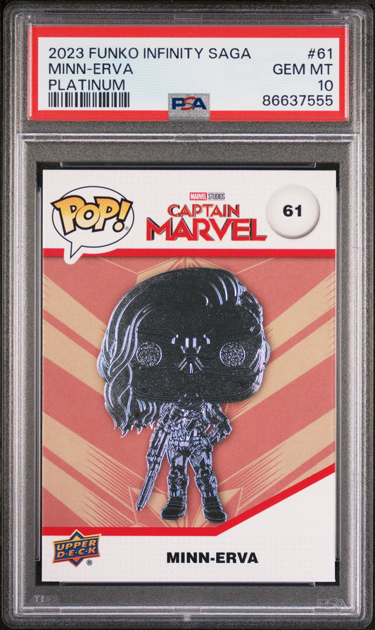 2023 UPPER DECK FUNKO POP MARVEL  MINNERVA PLATINUM #61  PSA 10