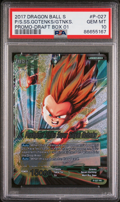 2017 DRAGON BALL SUPER 1 PRDGS STRK SS GOTENKS #P-027 - PSA 10