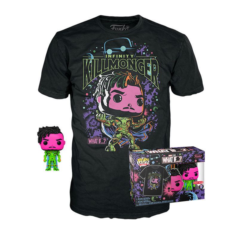 Infinity Killmonger (Blacklight) & Infinity Killmonger Tee (XL, Sealed) 989 - Target Exclusive