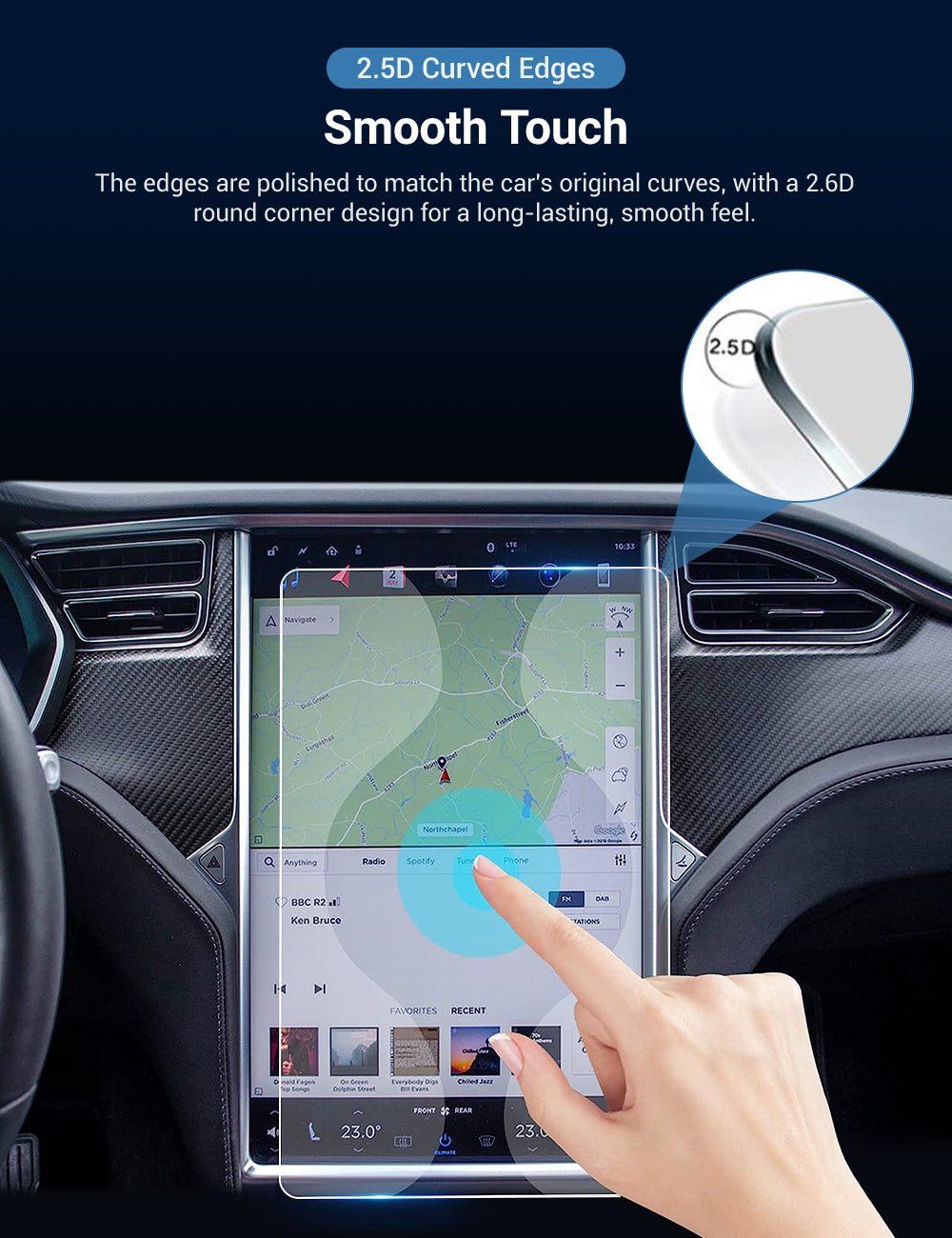 Tempered Glass Screen Protector for Model S/X【17 inch】