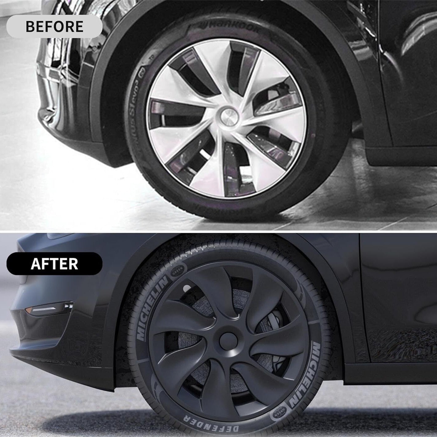 TESERY 18″ 19″ 20″ Wheel Covers for Tesla Model 3 / Model Y (4PCS)