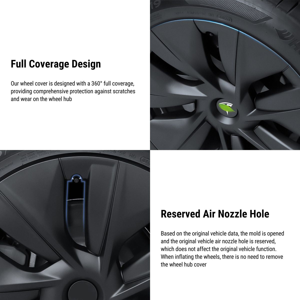 TESERY 19″ Gemini Dark Wheels Cover for Tesla Model Y (4PCS)