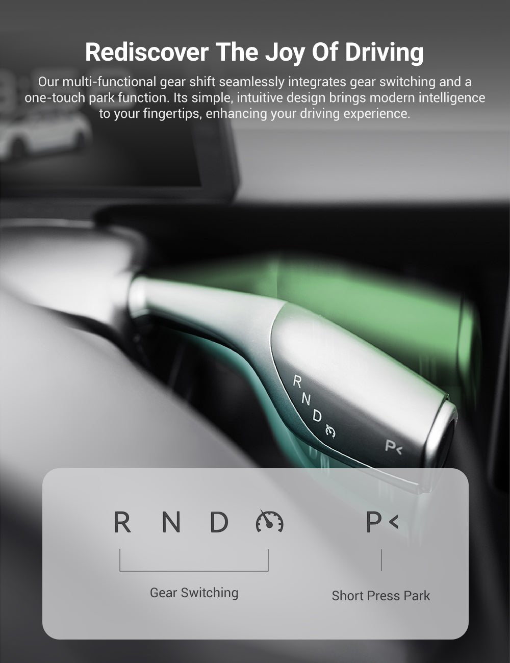 TESERY 7 Inch Gear Shift Touch Screen Dashboard Display for Tesla Model 3 Highland