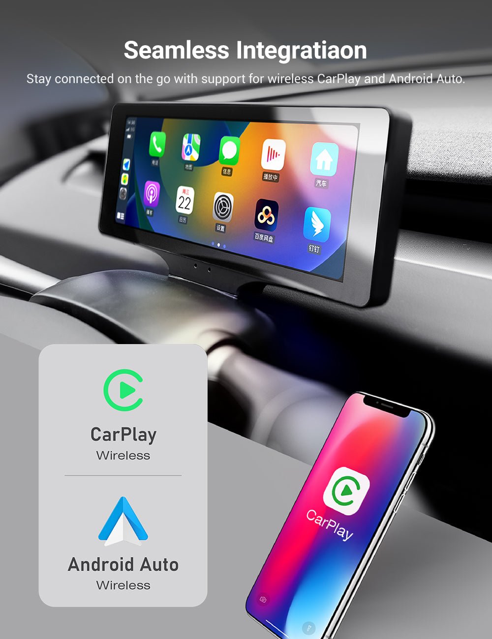 TESERY 7 Inch Gear Shift Touch Screen Dashboard Display for Tesla Model 3 Highland