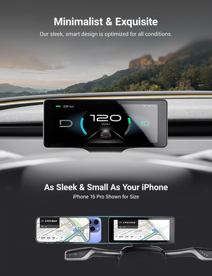 TESERY 7 Inch Gear Shift Touch Screen Dashboard Display for Tesla Model 3 Highland