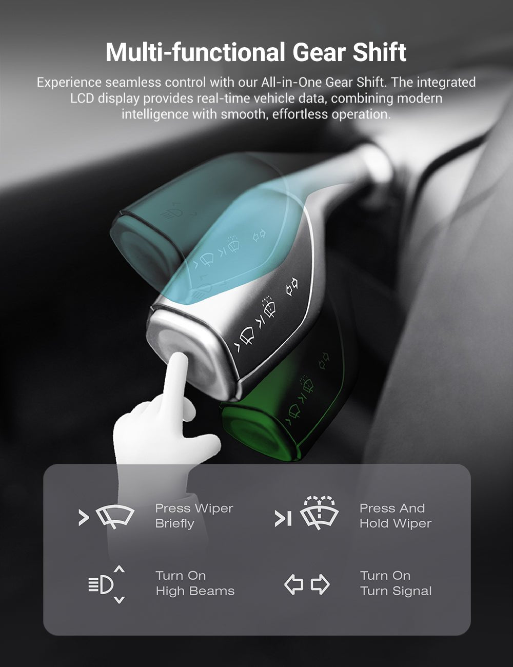 TESERY 7 Inch Gear Shift Touch Screen Dashboard Display for Tesla Model 3 Highland