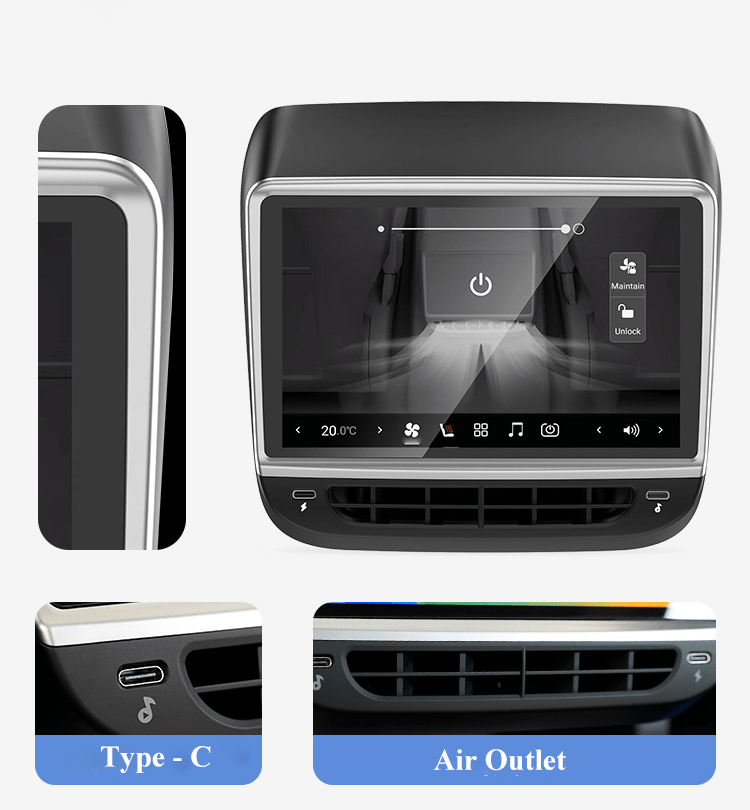 TESERY 7 Inch Rear Entertainment & Climate Control Screen for Tesla Model Y / 3