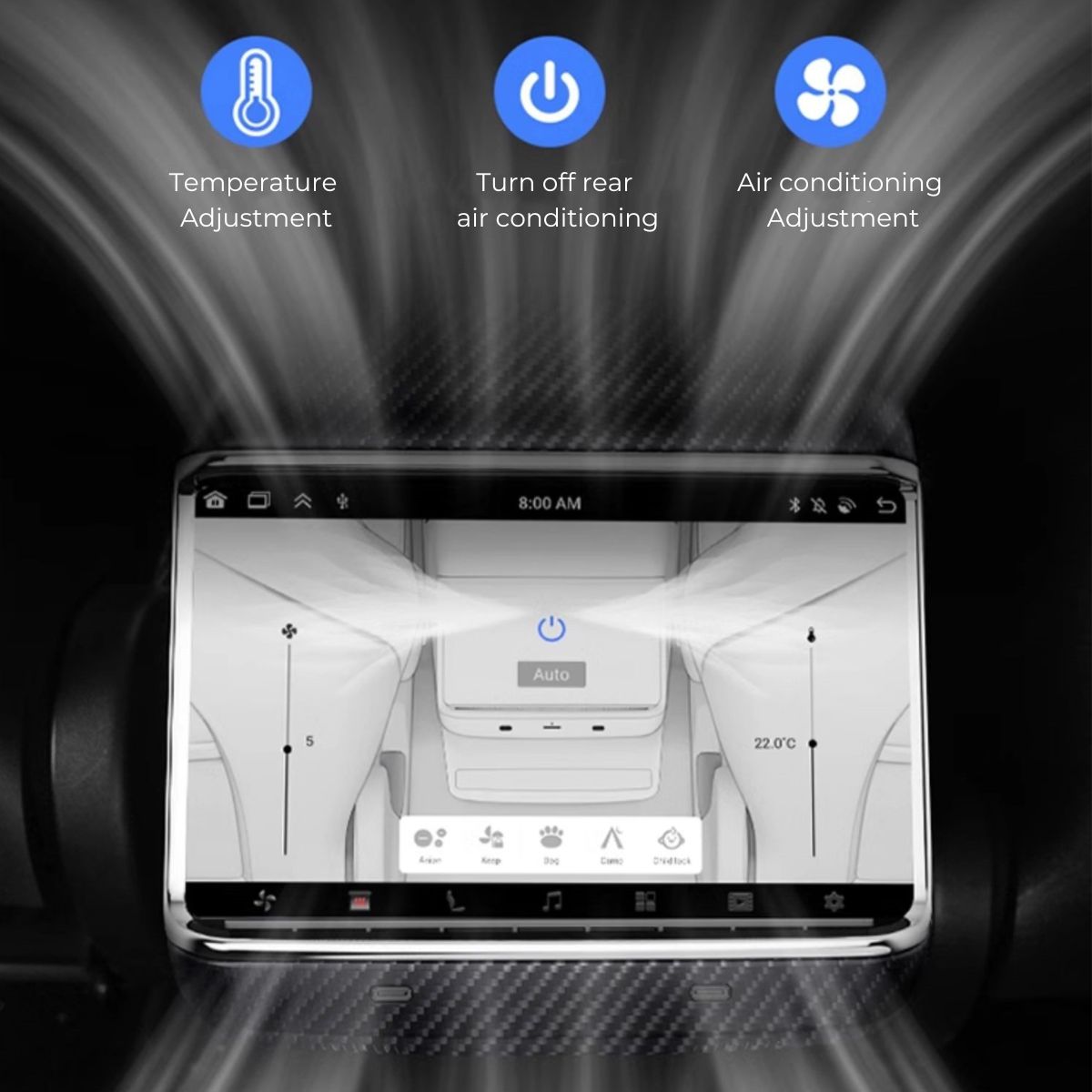 TESERY 7.2 Inch Rear Android Entertainment Touch Screen Display for Tesla Model Y / 3