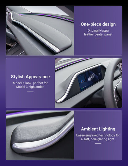 TESERY 8.9'' Integrated Dashboard Display with Ambient Lighting for Model 3 Highland / Model Y Juniper