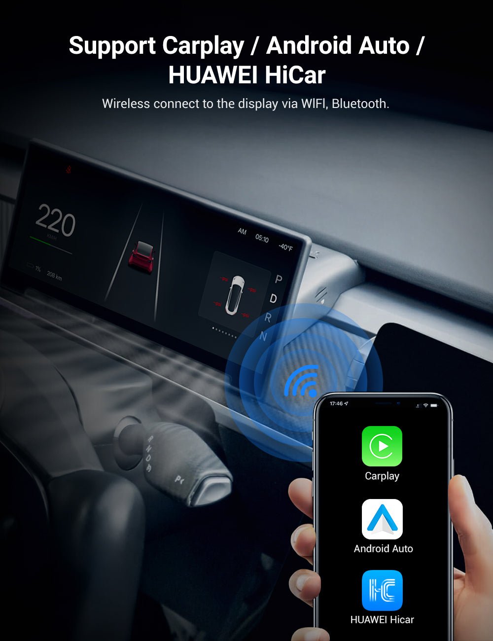 TESERY 9 Inch Screen Dashboard Display With Carplay & Android Auto for Model 3 / Model Y