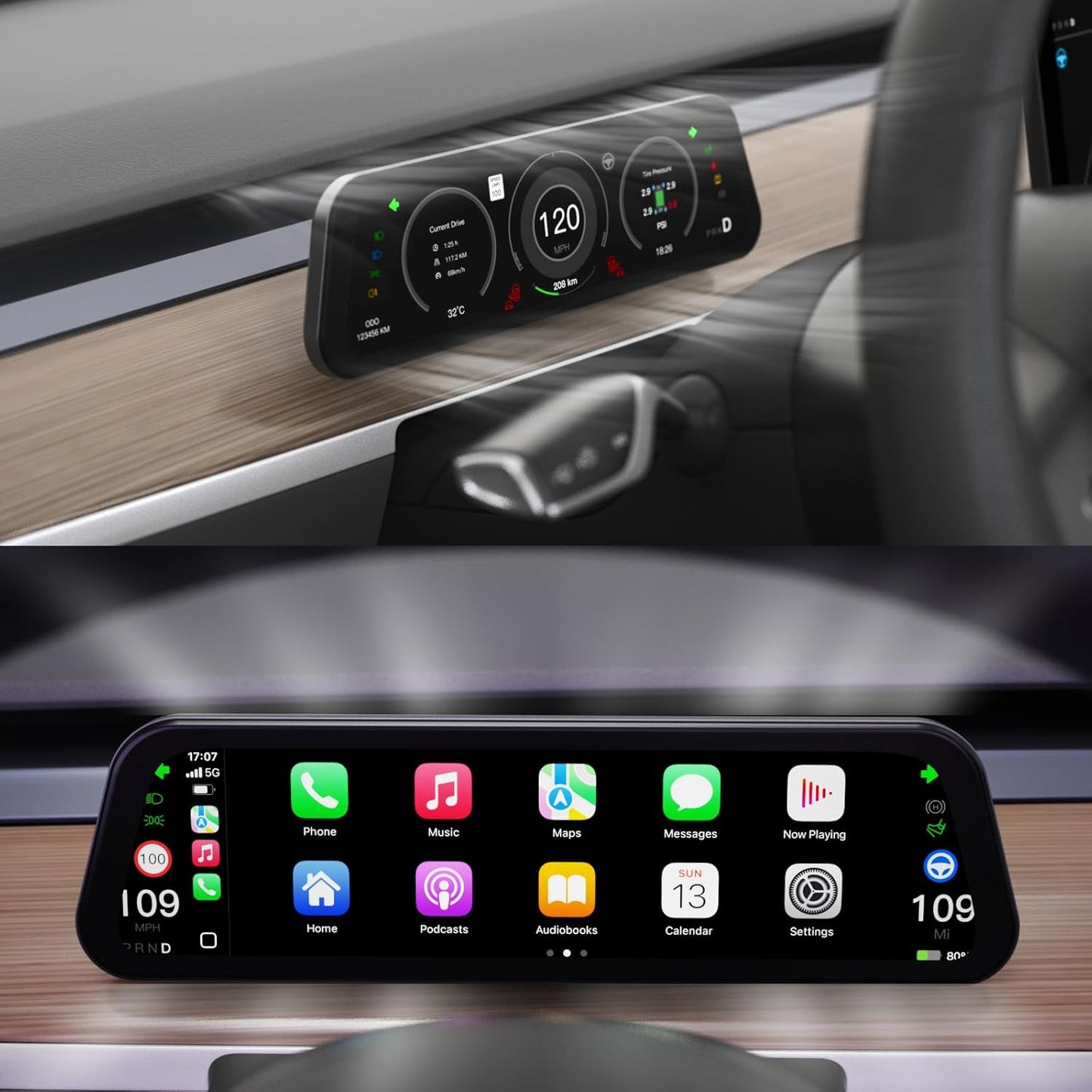 TESERY 9.6 Inch Instrument Cluster Dashboard Display for Tesla Model 3 / Y