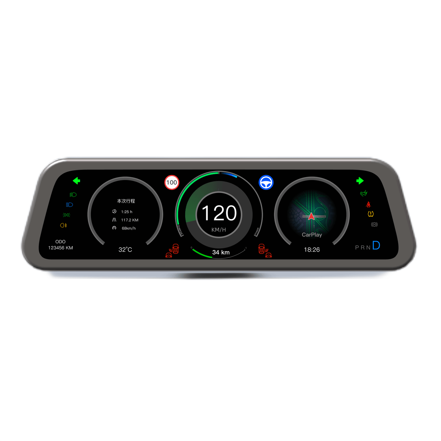 TESERY 9.6 Inch Instrument Cluster Dashboard Display for Tesla Model 3 / Y