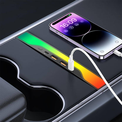 Center Console USB Hub with Ambient Lighting for Model 3 Highland/New Model Y