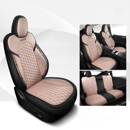 TESERY Cotton-Linen Seat Covers for Tesla Model 3