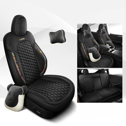 TESERY Cotton-Linen Seat Covers for Tesla Model 3