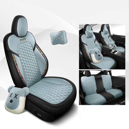 TESERY Cotton-Linen Seat Covers for Tesla Model 3