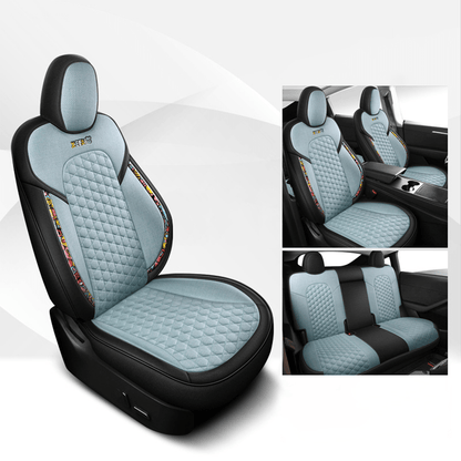 TESERY Cotton-Linen Seat Covers for Tesla Model 3