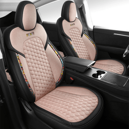 TESERY Cotton-Linen Seat Covers for Tesla Model 3