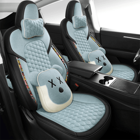 TESERY Cotton-Linen Seat Covers for Tesla Model 3