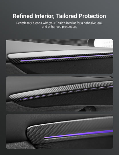TESERY Dry Carbon Fiber Door Trim Cover for Tesla Model Y Juniper