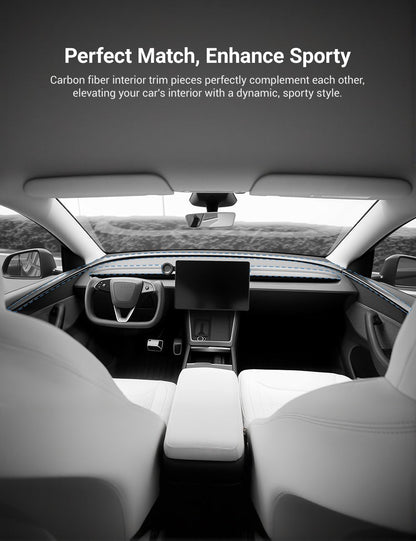 TESERY Dry Carbon Fiber Door Trim Cover for Tesla Model Y Juniper