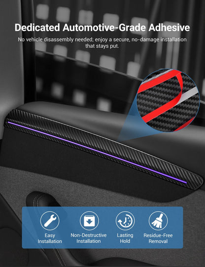TESERY Dry Carbon Fiber Door Trim Cover for Tesla Model Y Juniper