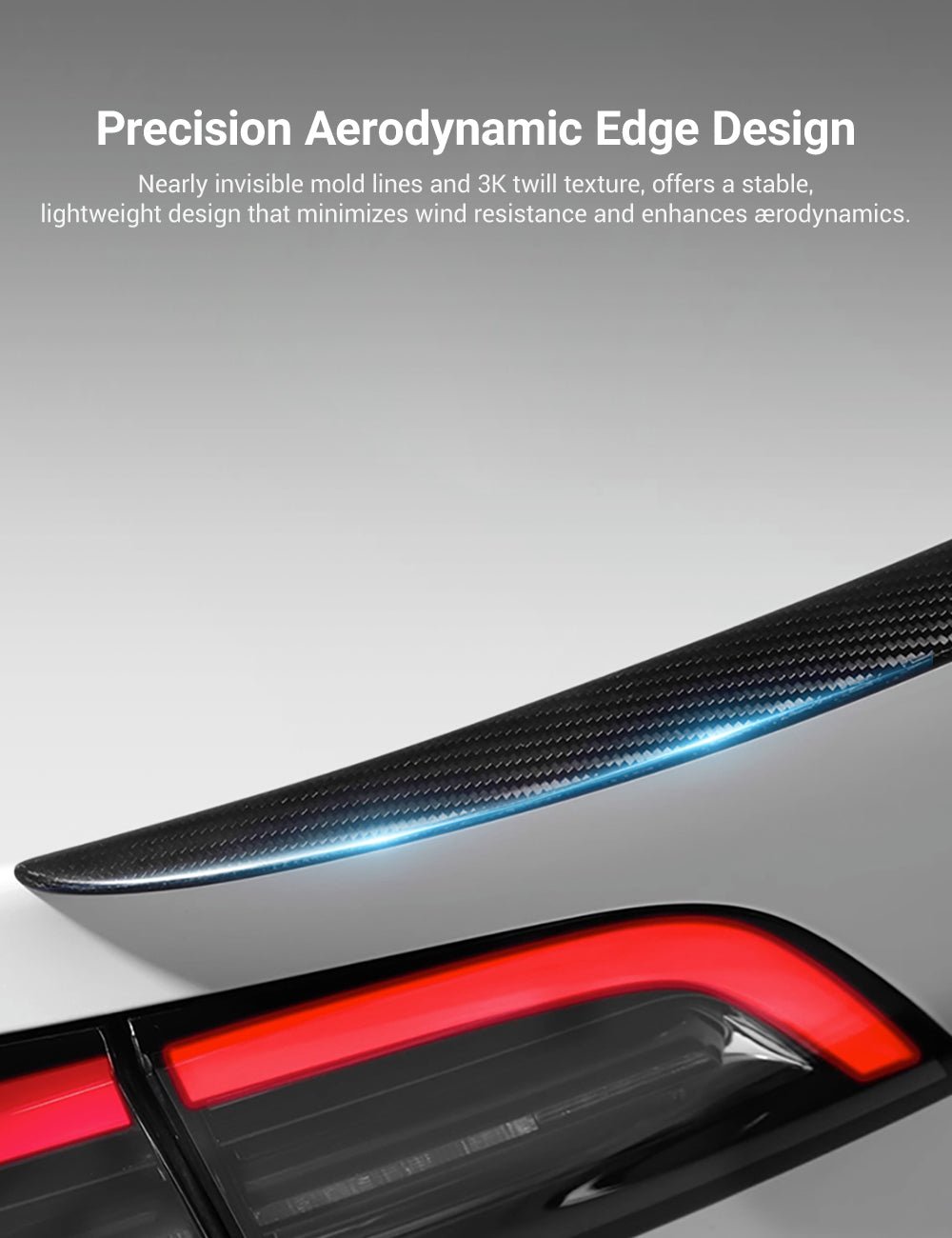 TESERY Spoiler Performance Style for Model Y / Model 3 Highland - Dry Carbon Fiber Exterior Mods