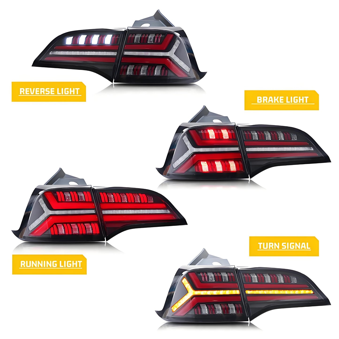 TESERY Fish Bone Tail Light for Model 3/Y