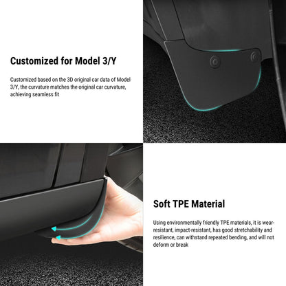 TESERY Hidden Form Mudflaps Kit for Model 3 Highland / Y (4PCS)