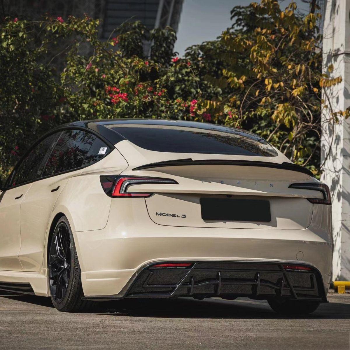 TESERY Model 3 Highland Rear Trunk Spoiler - Carbon Fiber Exterior Mods