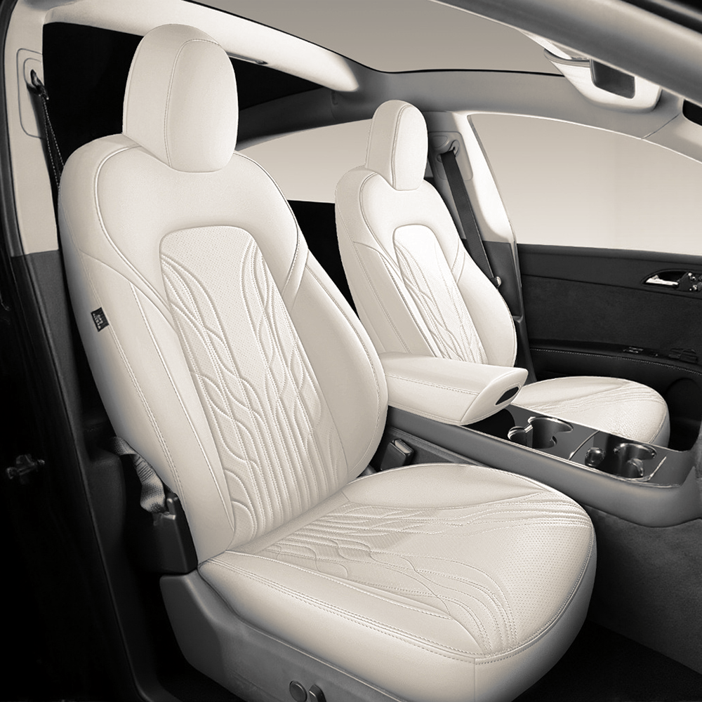 TESERY Nappa Leather Seat Covers for Model 3 Highland & Model Y Juniper