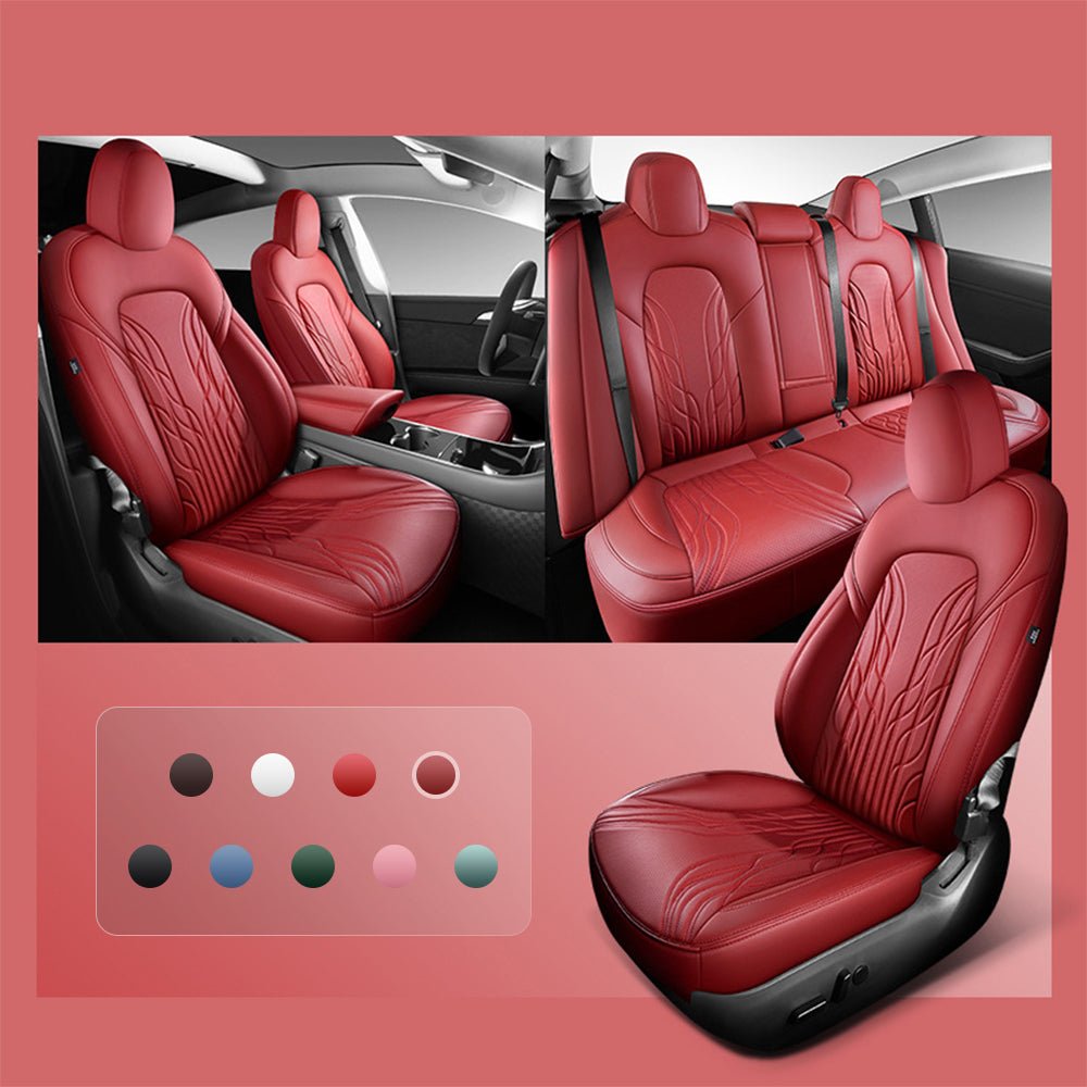 TESERY Nappa Leather Seat Covers for Model 3 Highland & Model Y Juniper