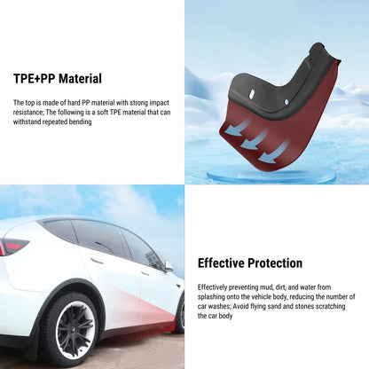 TESERY Upgraded OEM Mud Flaps Kit for Model 3/Y (4 PCS)