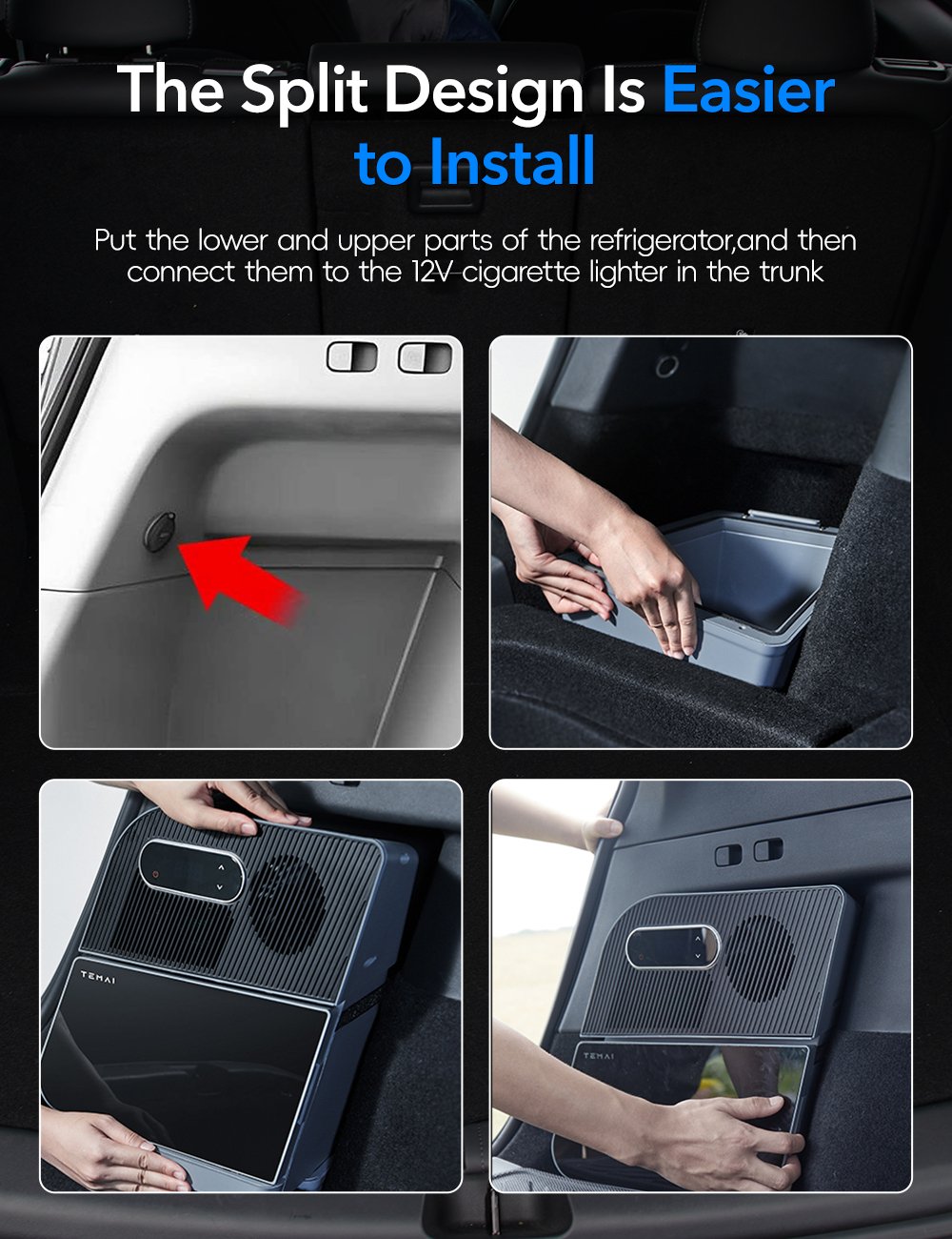 TESERY Rear Trunk On-Board Refrigerator for Tesla Model Y (5 Seaters)