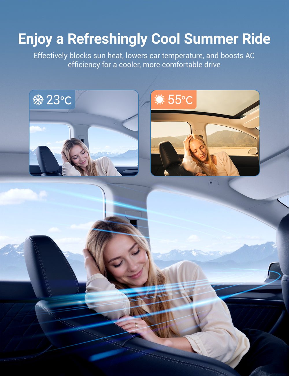 TESERY Retractable Sun Shade for Model Y Juniper