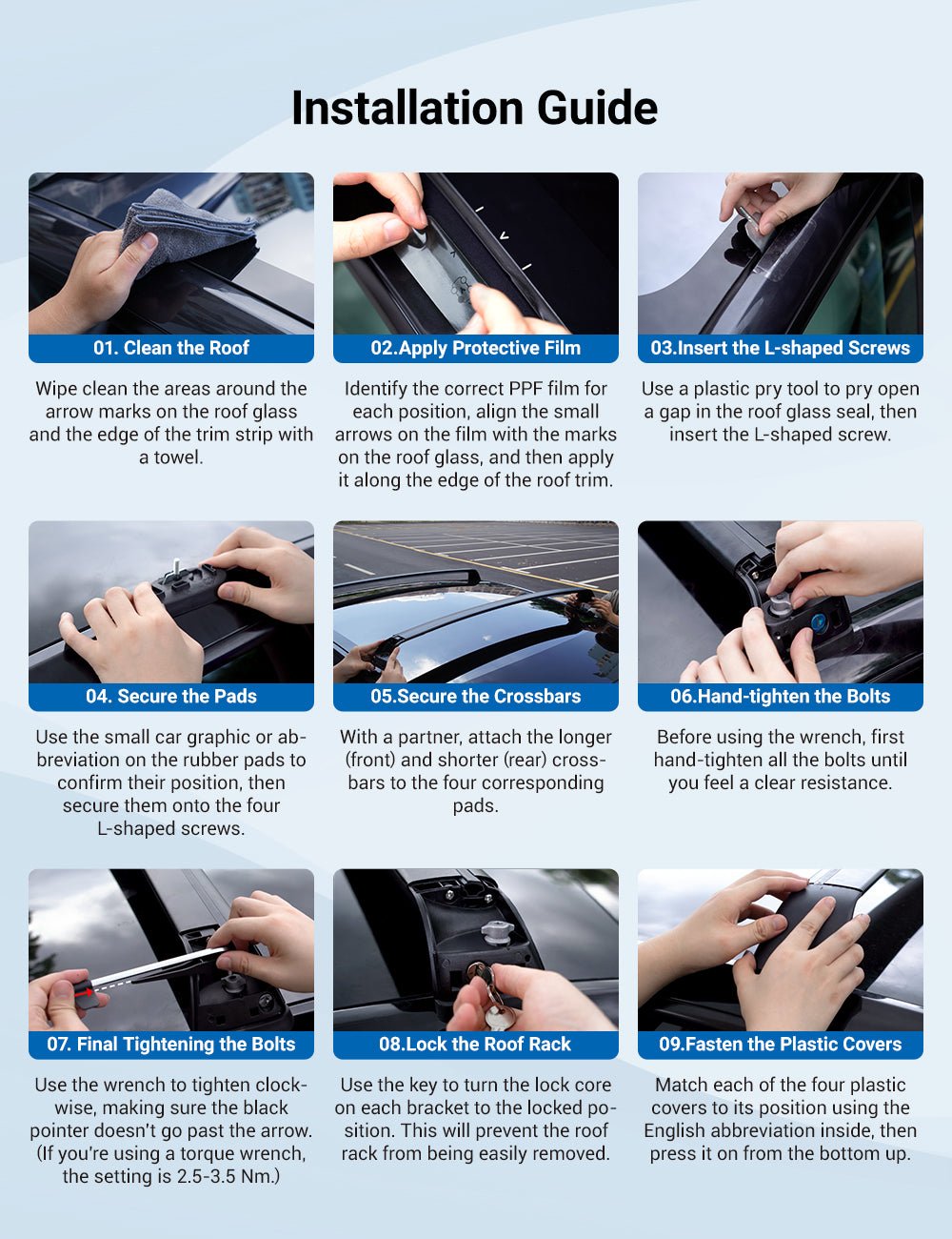 TESERY Roof Rack for Tesla Model 3 Highland / Model Y (Set of 2)