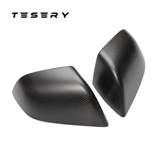 TESERY Side Mirror Cover for Tesla Model Y / 3 Highland ( OEM Style ) - Carbon Fiber Mirror Caps Exterior Mods