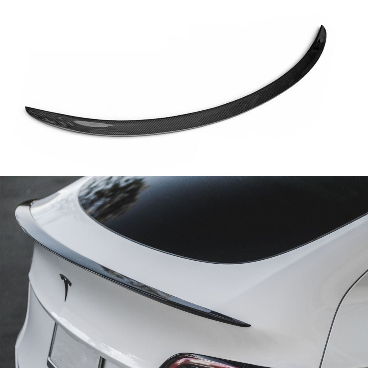 TESERY Spoiler Performance Style for Model Y / Model 3 Highland - Dry Carbon Fiber Exterior Mods