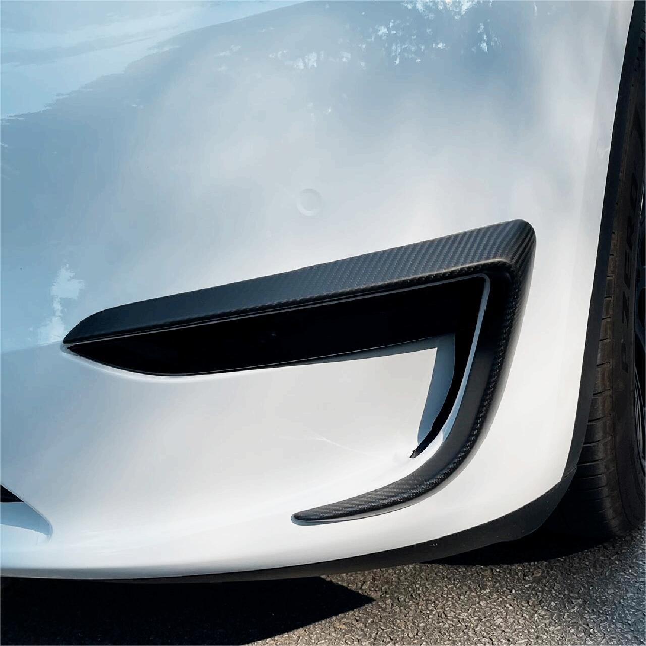 TESERY Tesla Model Y Fog Light Trim - Carbon Fiber Exterior Mods