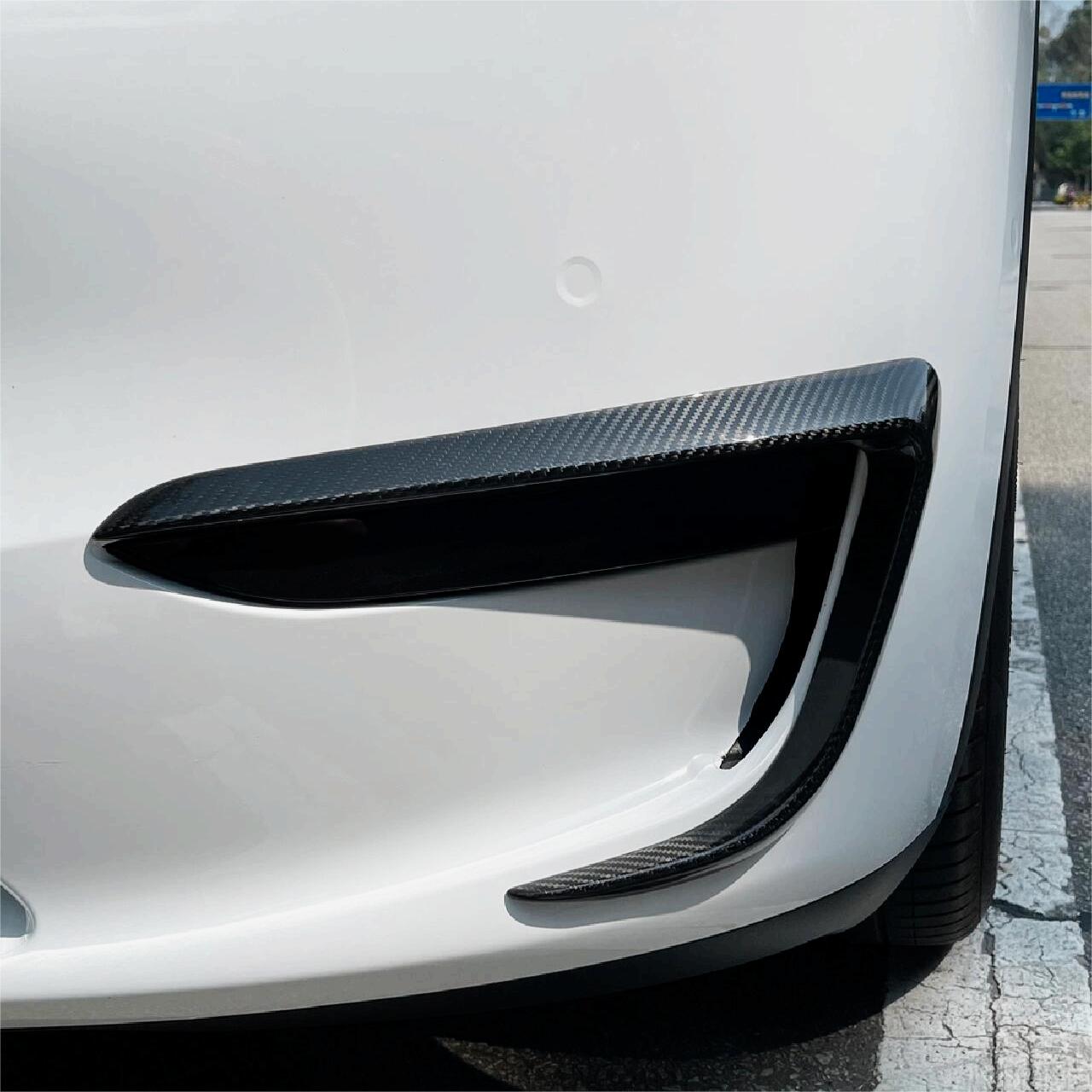 TESERY Tesla Model Y Fog Light Trim - Carbon Fiber Exterior Mods